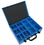 01_Valise métallique avec casiers en plastique de 10 cm vide