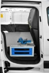 Étau coulissant et bloc tiroirs sous-plancher sur Berlingo Citroën