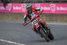 Matteo Gallan en course à Mettet, Belgique