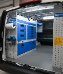 20 Paroi de gauche Vito avec tiroirs, rayonnages et porte-étau coulissant