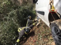 Cales pour rehausser le fourgon du côté du ravin