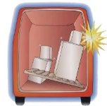 Fourgon avec carrosserie endommagée