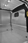 Revêtement paroi séparation cabine en aluminium strié, panneaux latéraux et plancher pour Transit